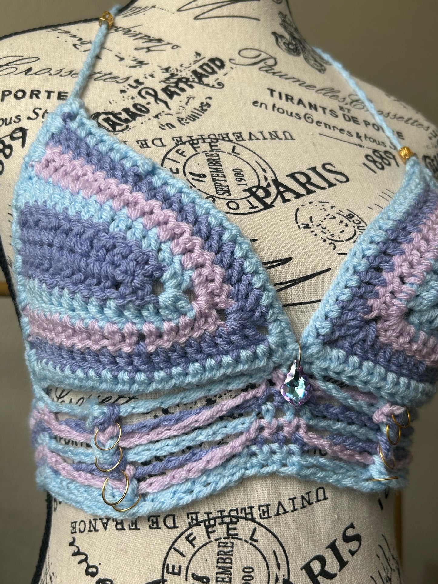 Cotton Candy Skies slit weave top