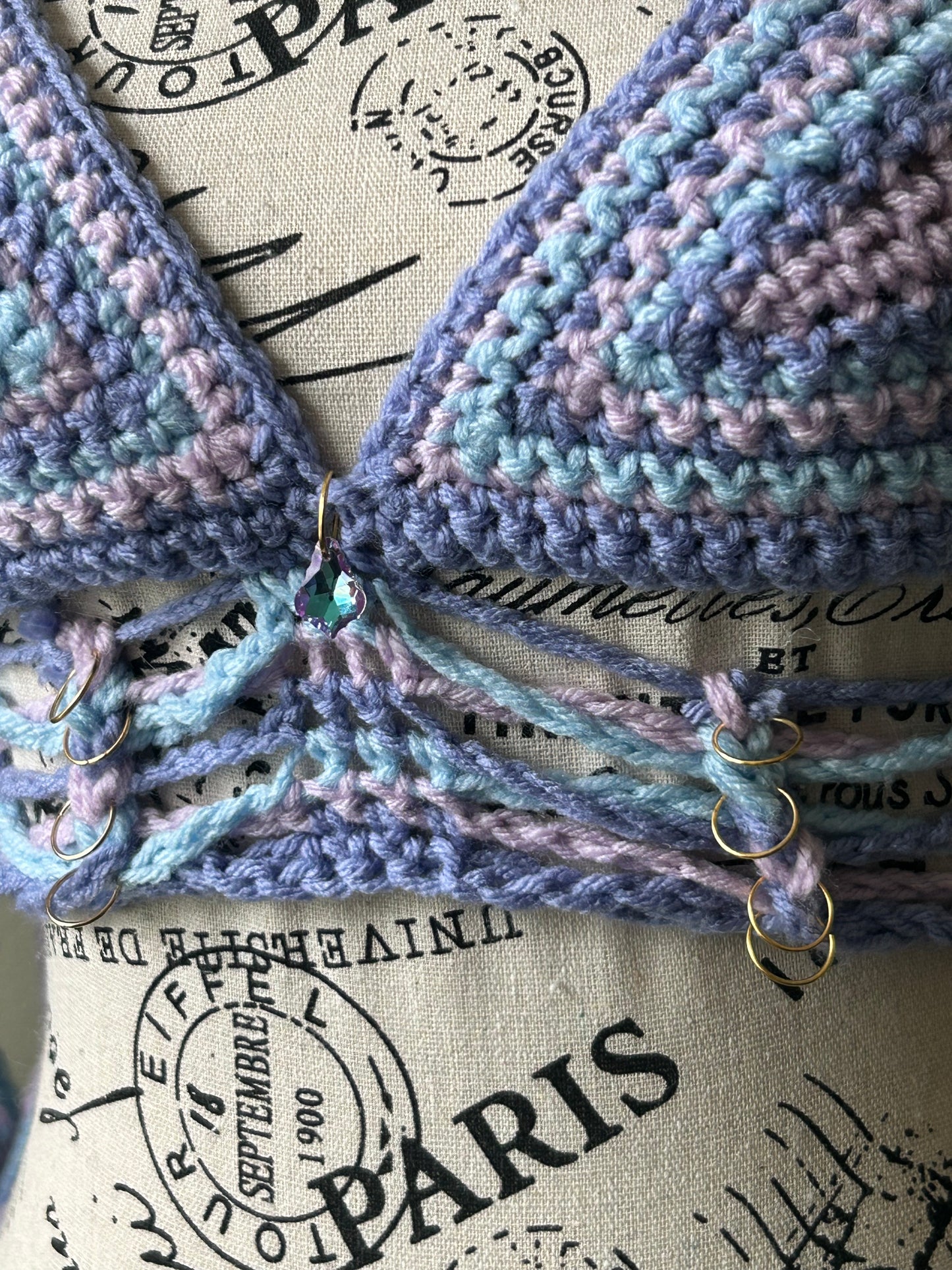 Cotton Candy Skies slit weave top